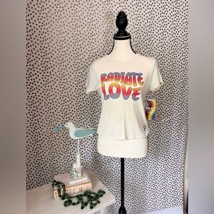 NWT LGBTQ Pride Cotton Cropped T-Shirt L (11-13) NWT